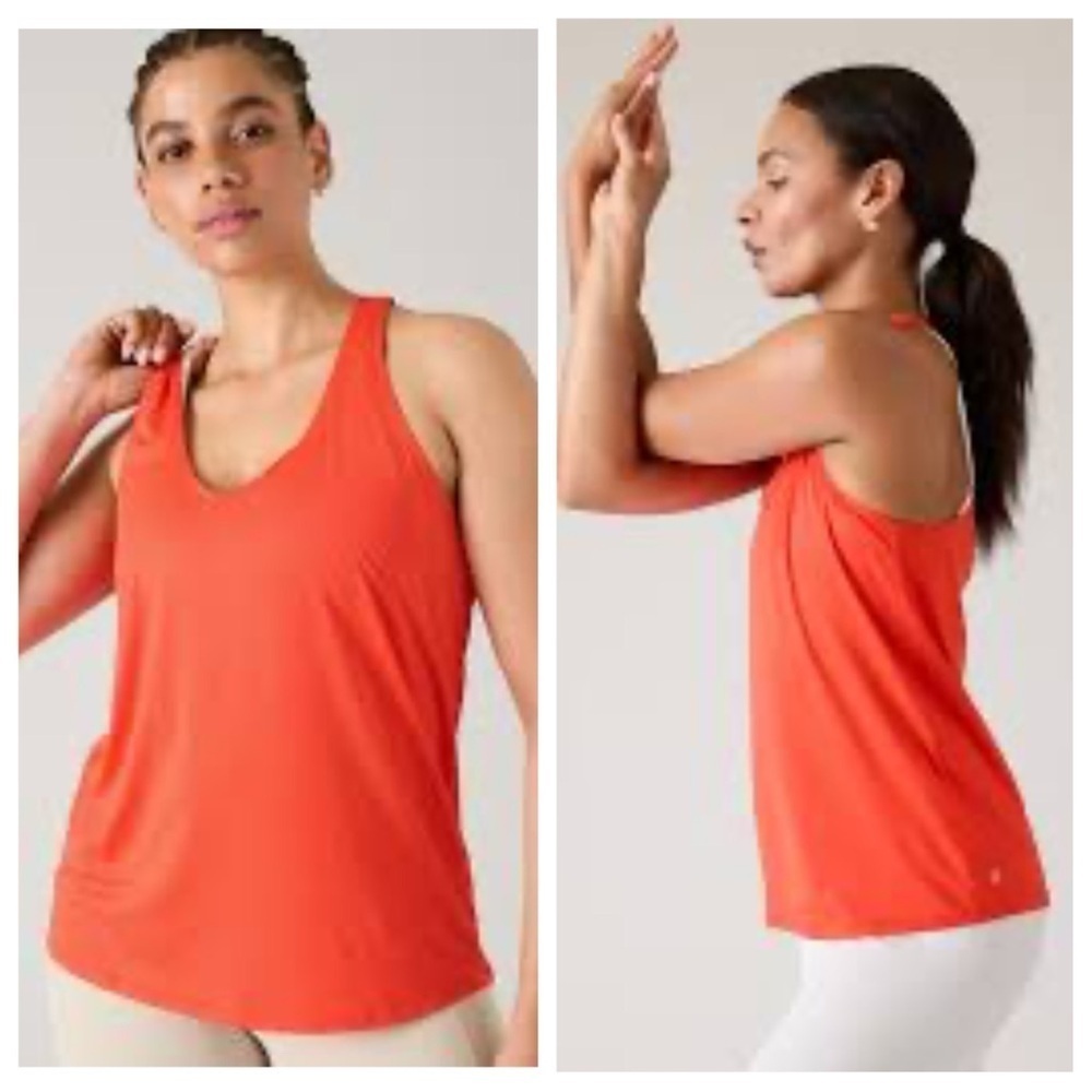 NWT Athleta 1X Chi Tank Saffron Orange Racerback Scoop Neck Athletic Top